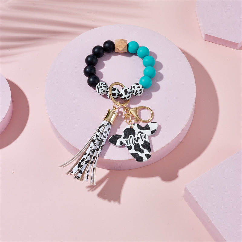 Llavero de muñeca con cuentas de silicona de estilo occidental de estilo occidental de estilo occidental